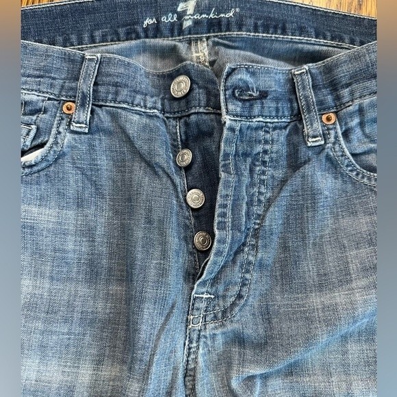 7 for All Mainkind straight leg Relaxed Jeans in blue Sz33 - Picture 4 of 7